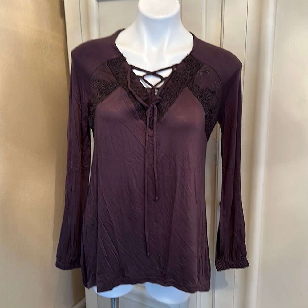 A&I Front Tie Long Sleeve Top